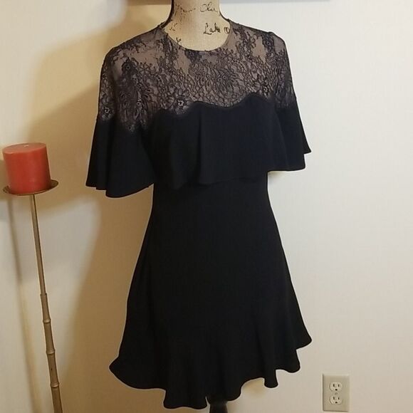 BCBGMaxAzria Women's Black Lacy Rosy Evening Dress XS - Picture 4 of 13